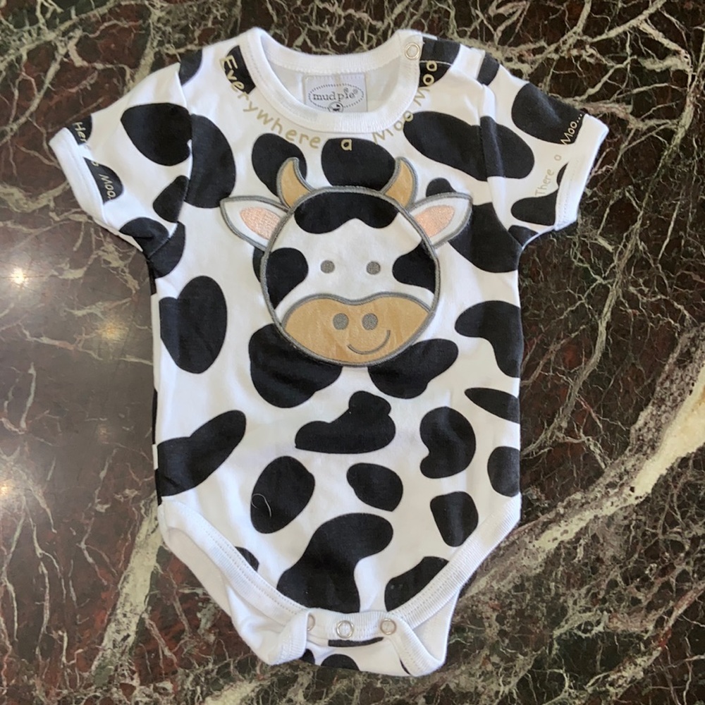 Unisex Mudpie Moo Cow Onesie Bodysuit 🐮👶🏻